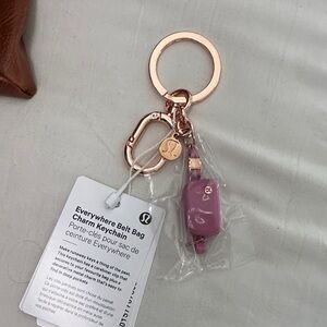 Lululemon Pink Belt Bag Charm Keychain